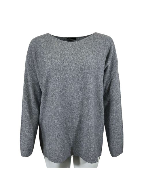 MAGLIA DONNA SCOLLO A BARCA GRIGIO ESSENTIEL STUDIO | LMD033GRIGIO